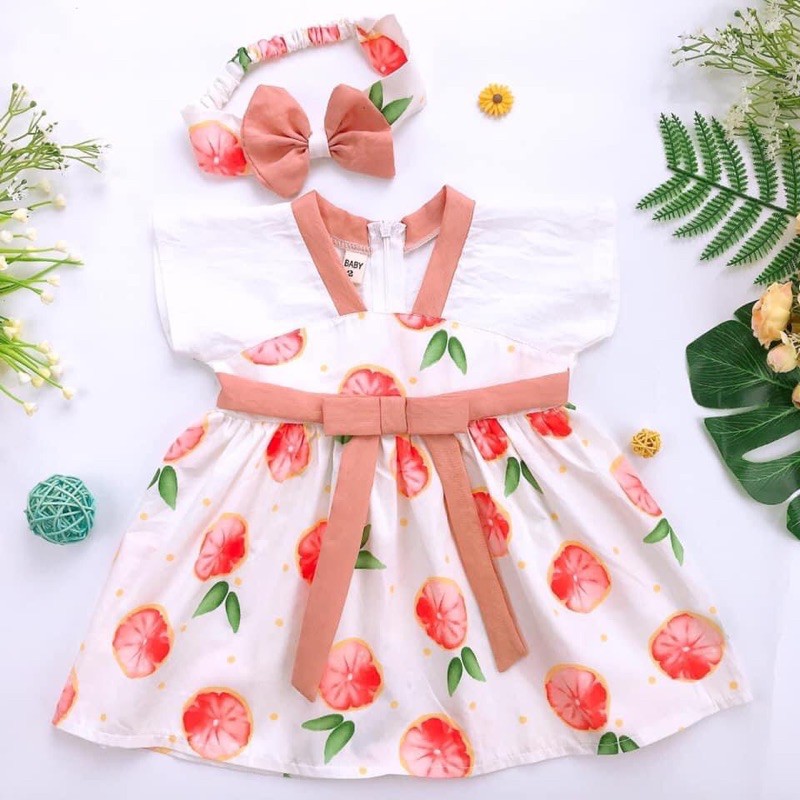 Set Váy Hanbok Cam Đào Cho Bé Gái BABYCAT