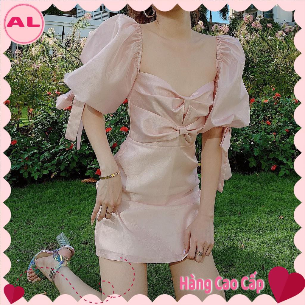 Đầm đi tiệc cổ vuông tay bồng siêu sang Pope Dress