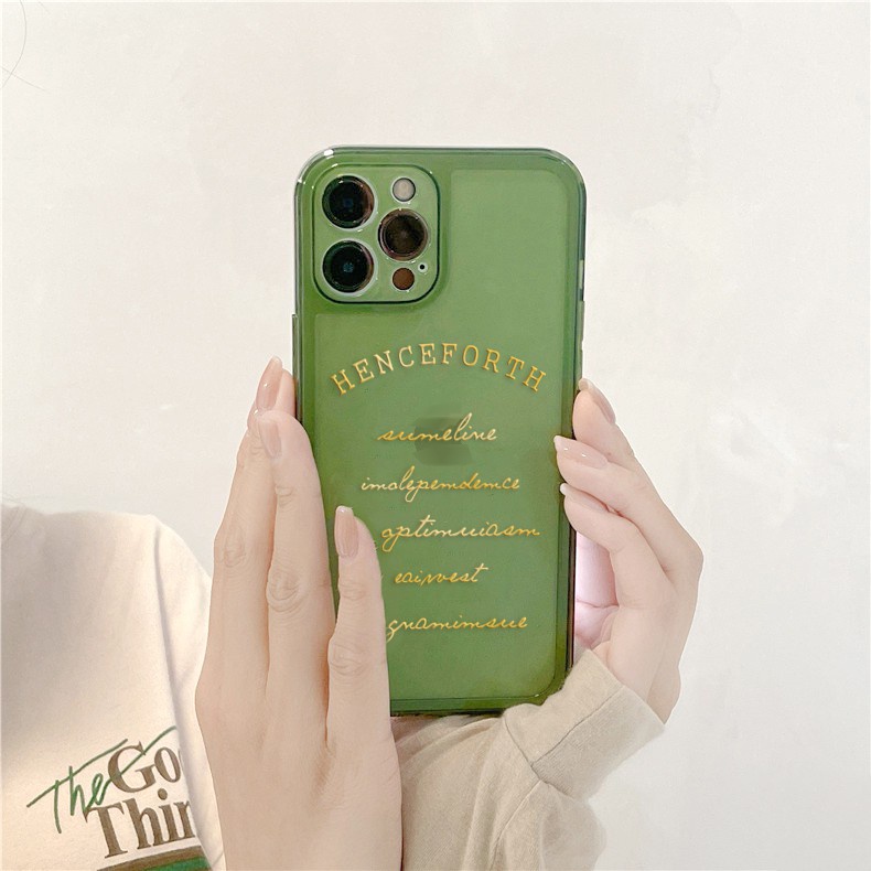 Ốp lưng iphone Dark Green trong cạnh vuông BVC 6/6plus/6s/6splus/7/7plus/8/8plus/x/xr/xs/11/12/13/pro/max/plus/promax