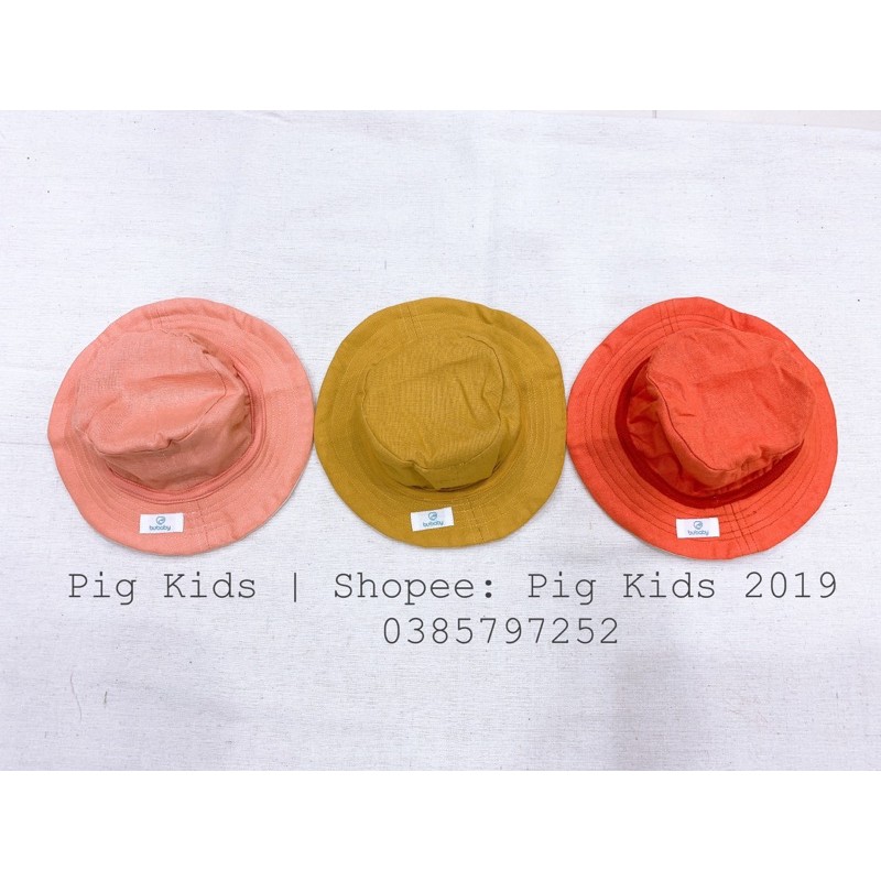 Mũ vành tròn Bu vải bambo cotton 2 lớp cực mềm, mát cho bé mẫu hè 2022