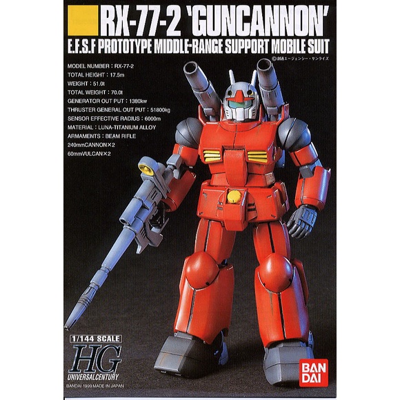 Mô hình lắp ráp HGUC RX-77-2 Gun Cannon -Topgundam