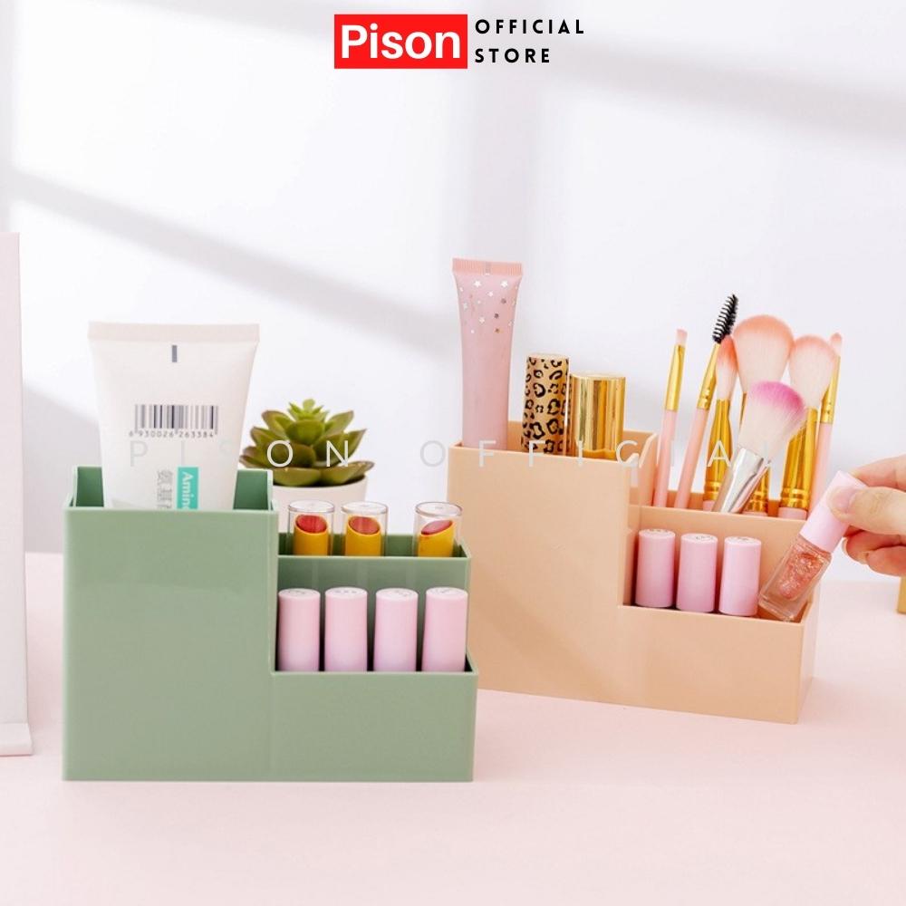 Lọ cắm bút Hình chữ nhật có chỗ gác điện thoại Pison, khay đựng đồ đa năng – SP0661 – 1 cái