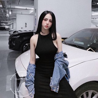 Đầm, váy body sát nách sẻ sau