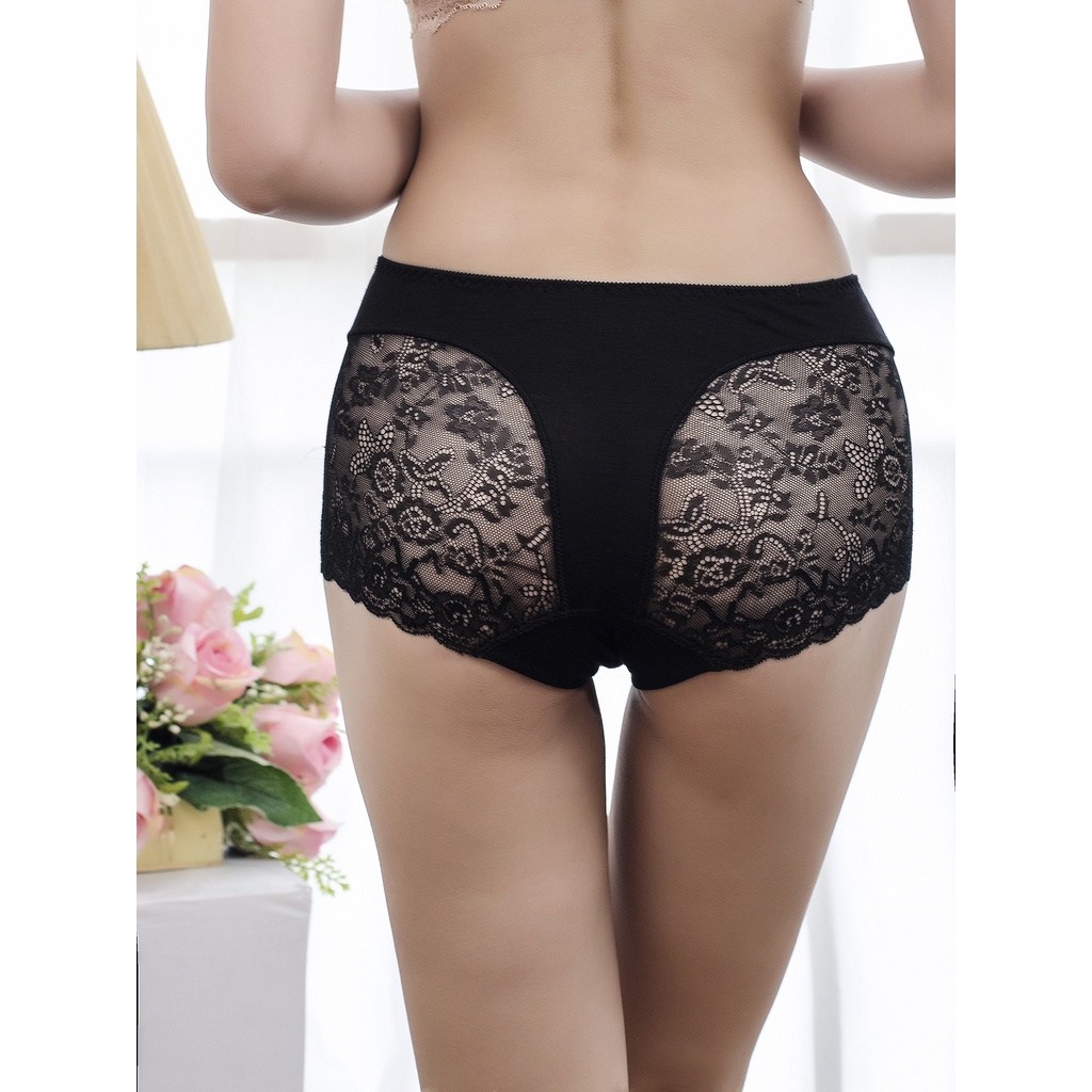 Quần Lót Nữ Cotton Phối Ren Cạp Cao Luperi Sp760 Dáng Hipster Mềm Mịn, Co Giãn, Không Lằn Mông, Kháng Khuẩn, Khử Mùi Tốt