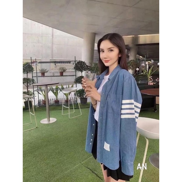 Áo Sơ Mi Tay Kẻ Thomebrowne Nam Nữ