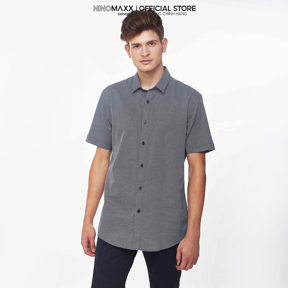 N&amp;M Áo sơ mi thời trang Nam tay ngắn chất liệu cotton 1905144