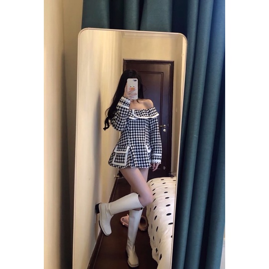 Áo dạ hở vai Quảng Châu tiểu thư