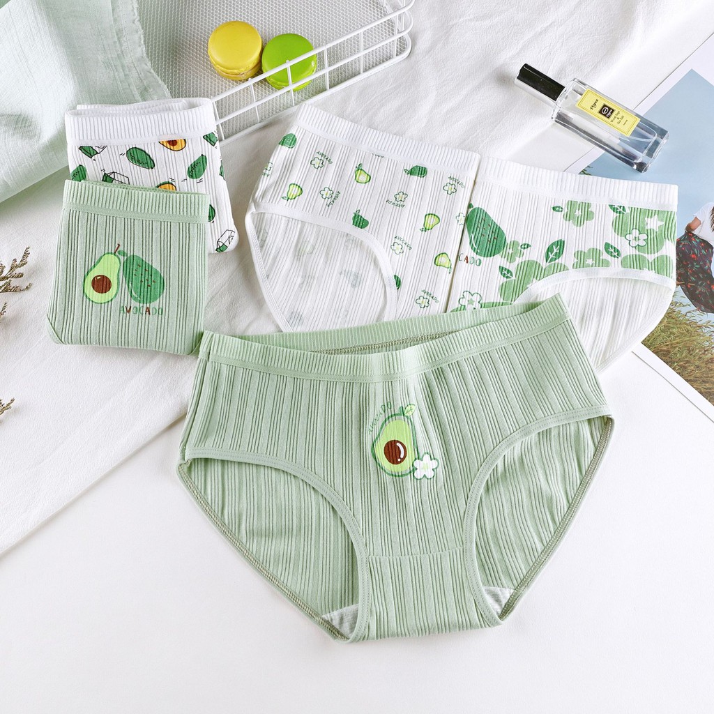 [Rẻ vô địch] Quần lót nữ cotton nhật hình quả bơ cao cấp cute dễ thương đáng yêu Q010