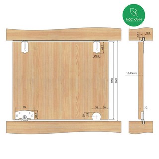 Phụ kiện ray trượt cửa lùa tủ áo (2m)