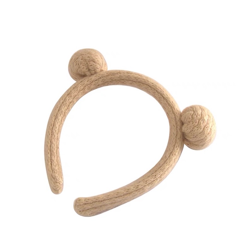 Cài tóc bờm tóc tai gấu len phong cách Hàn Quốc