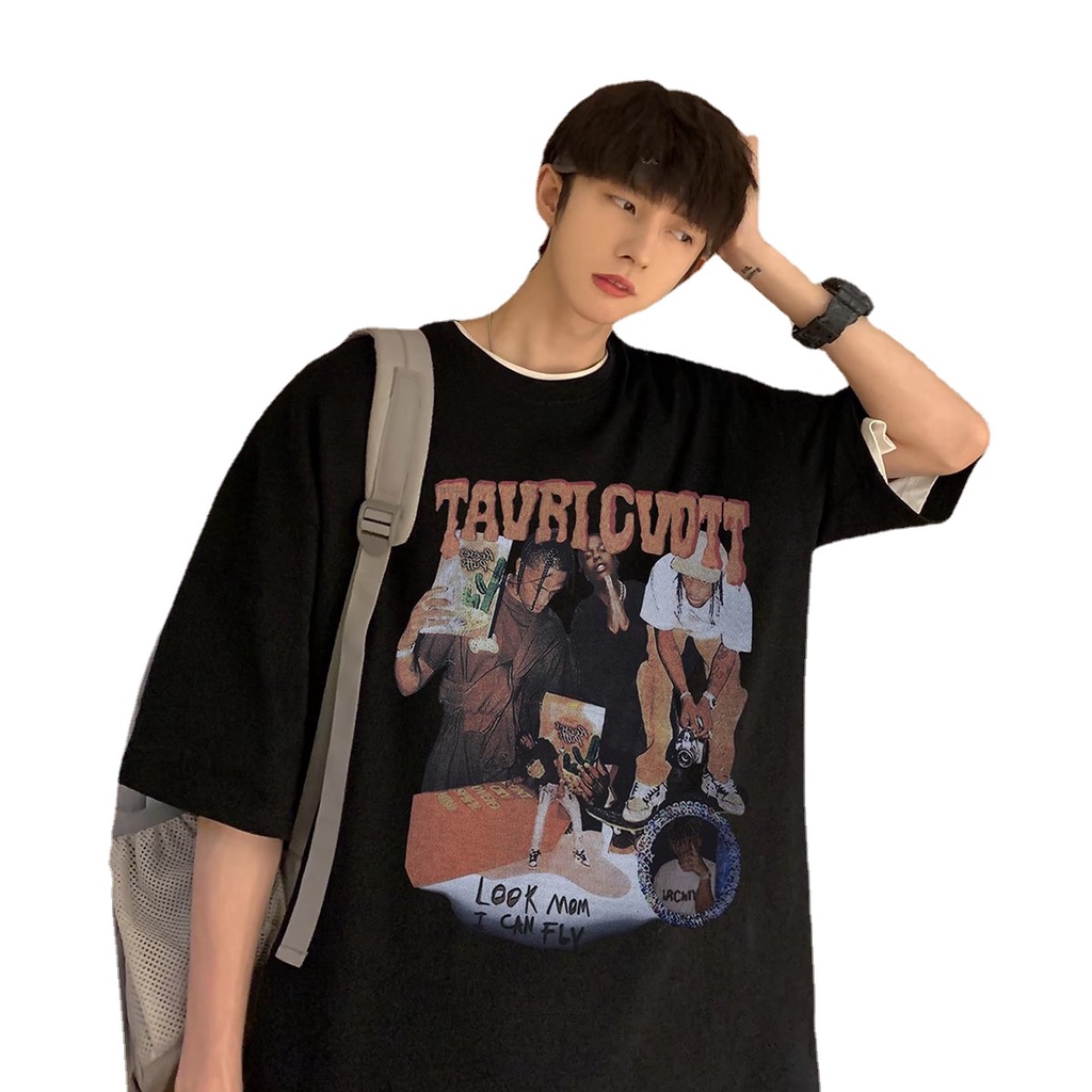 Áo Thun Tay Ngắn Dáng Rộng In Chữ Phong Cách Hàn Quốc Thời Trang Mùa Hè Cho Nam Size M-8XL