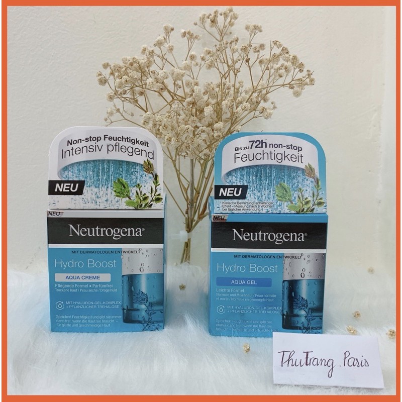 Kem dưỡng Neutrogena - Aqua Gel và Aqua Cream Dành Cho Da Dầu Và Da Khô