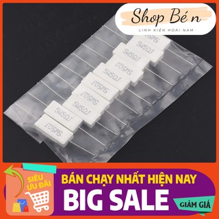 Điện trở sứ 5W 5% bộ 5 con các loại 0.1R-100K