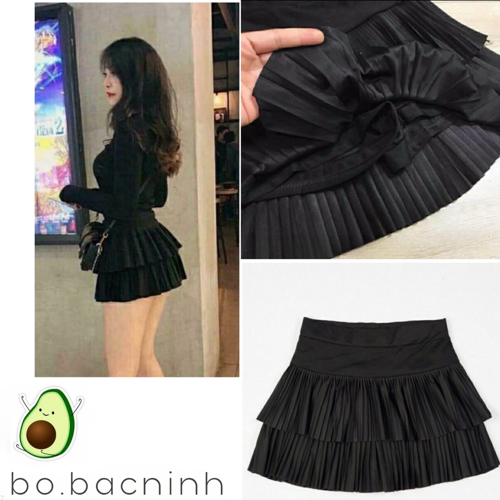 Chân váy xếp tầng phồng dáng ngắn xòe ( có quần trong )