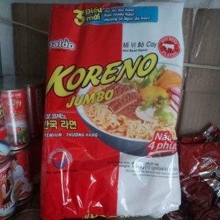 Túi 10 gói mì Pando Koreno Jumbo mì vị bò cay 1kg(10 gói/pack)×100g