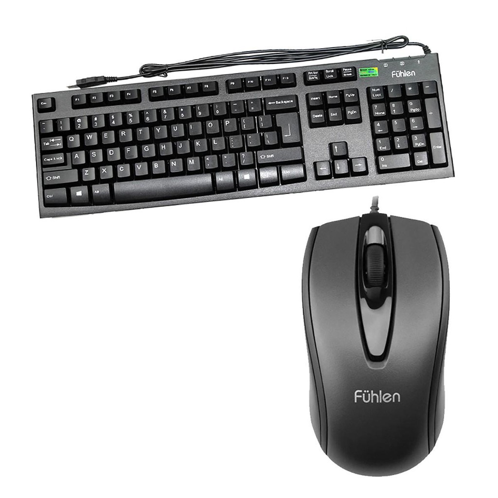 Bộ chuột bàn phím Fuhlen L411 và L102 có dây cho văn phòng, chuẩn cắm USB (Đen) 1000002413