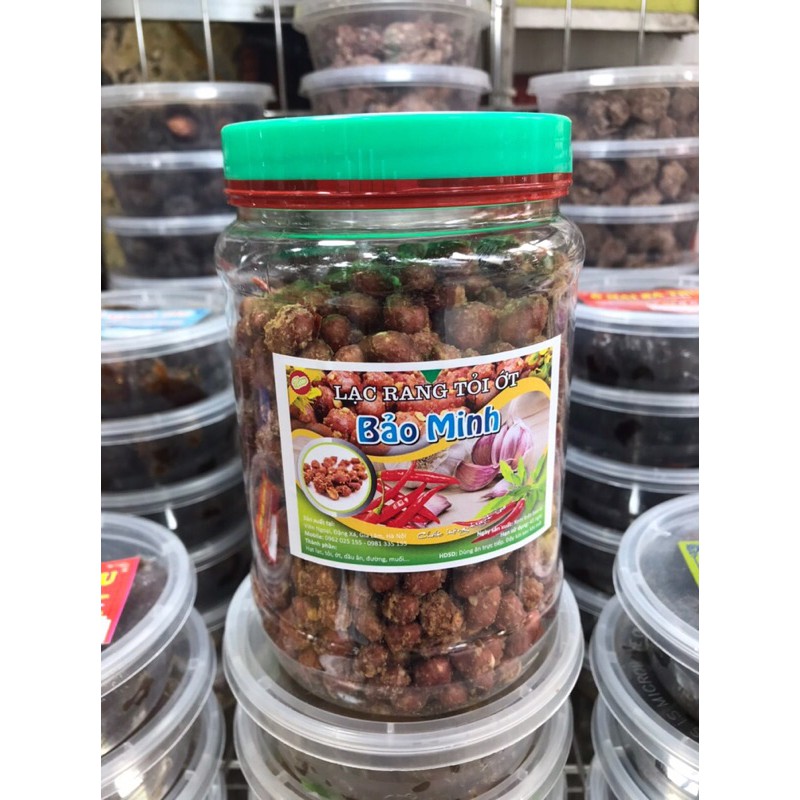 500 gam Lạc rang tỏi ớt chính hiệu Bảo Minh (lọ size to), đặc sản Hà Nội