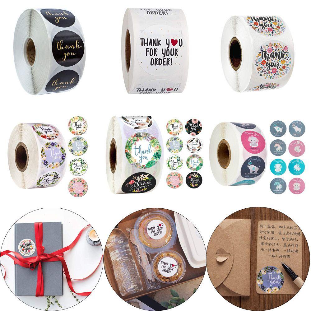 Cuộn 24 500 Nhãn Dán Thank You Trang Trí Gói Quà DIY