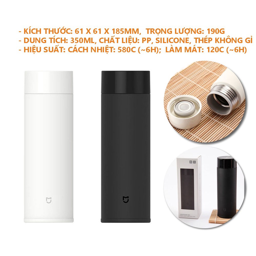 Bình đựng nước giữ nhiệt 12 giờ Xiaomi Mijia dung tích 350ml tiện lợi