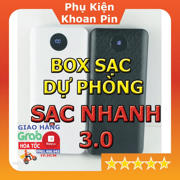 [PKKP]Box sạc pin hỗ trợ sạc nhanh QC3.0 có lò xo hiển màn hình LED báo dòng sạc vào ra