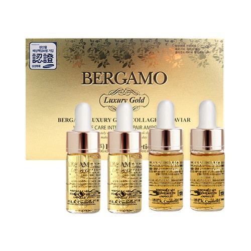 Set 4 lọ serum BERGAMO Luxury Gold Collagen & Caviar