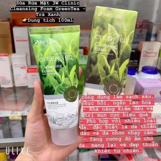 Sữa rửa mặt trà xanh 3W clinic Hàn Quốc