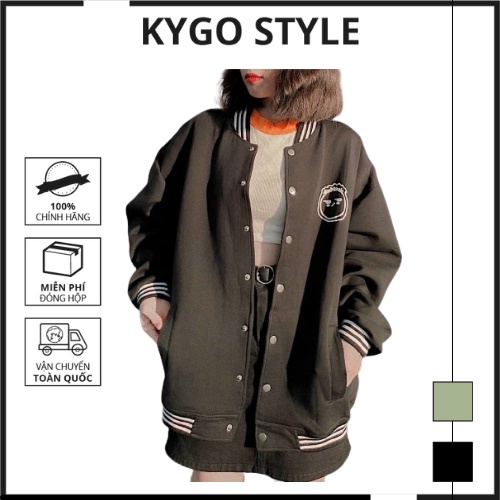 Áo khoác Bomber unisex tao áo và cổ áo bo chun lên form đẹp. Áo nỉ unisex form rộng Ulzzang (ảnh thật) K107