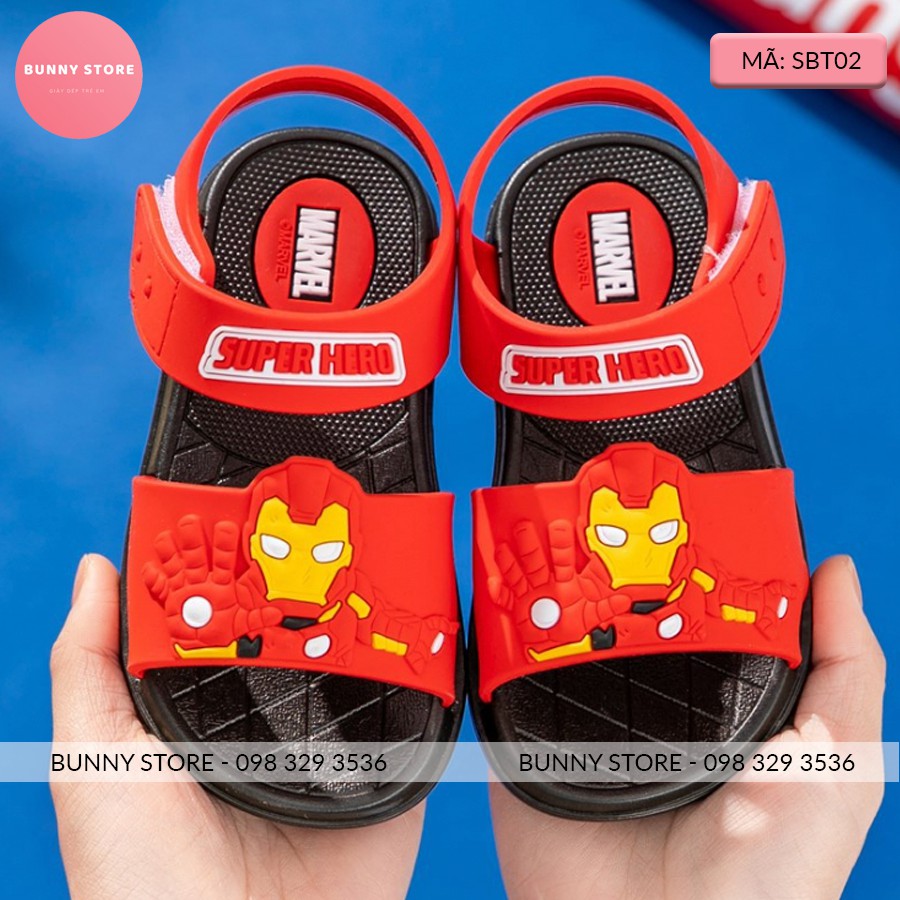 Giày sandal cho bé hình Ironman cá tính đế mềm chống trượt size từ 14 đến 18cm BUNNY STORE BN05
