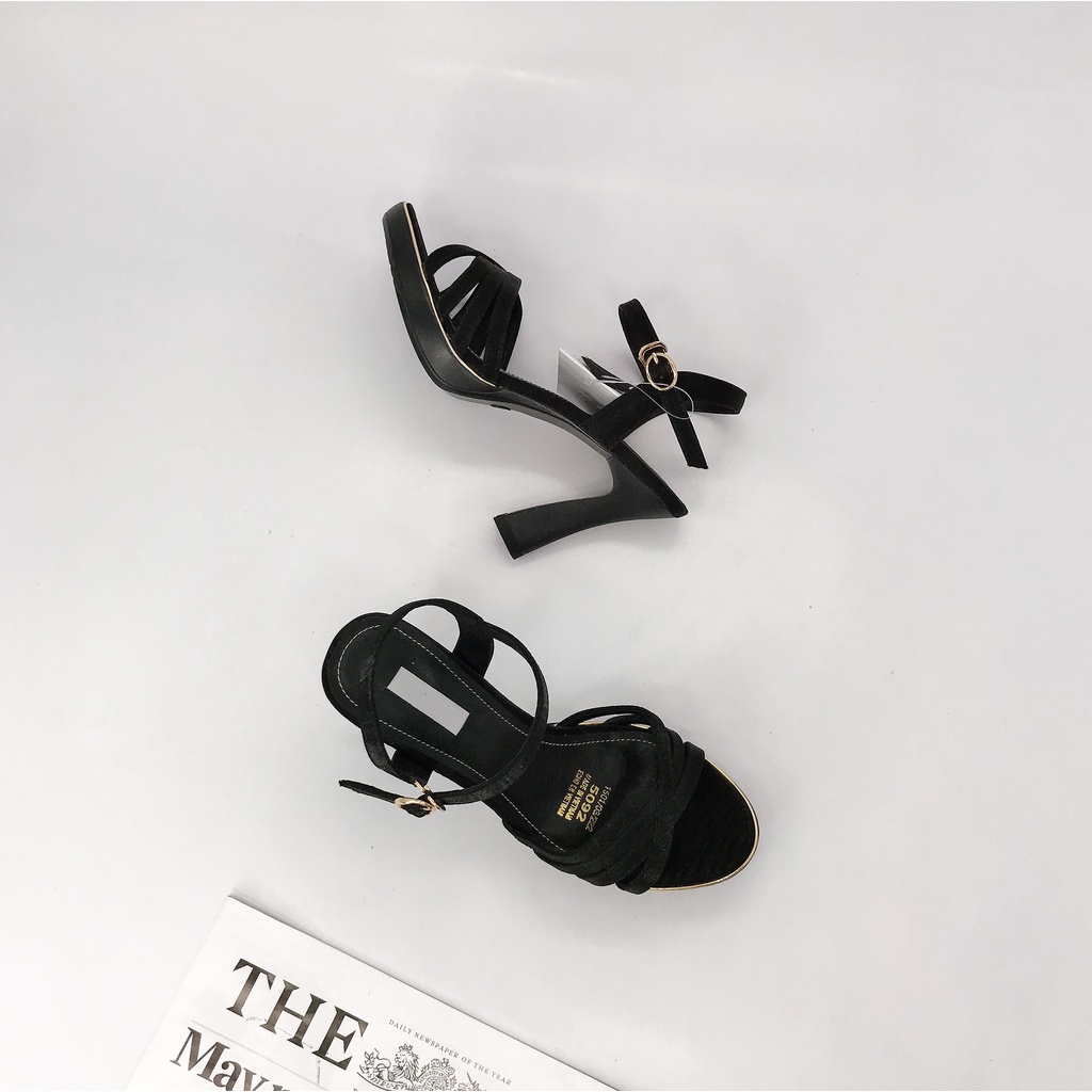 SALE LẺ SIZE VNXK - 5092 GIÀY SANDALS ĐÚP GÓT SƠN QUAI NHIỀU MẢNH PHỐI SÀNH ĐIỆU