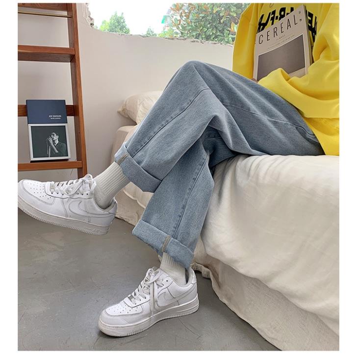 Quần bò ống rộng nữ cạp cao Free Ship quần jeans ống rộng lưng cao, vải bò dày đẹp , không giãn ,dáng suông T008