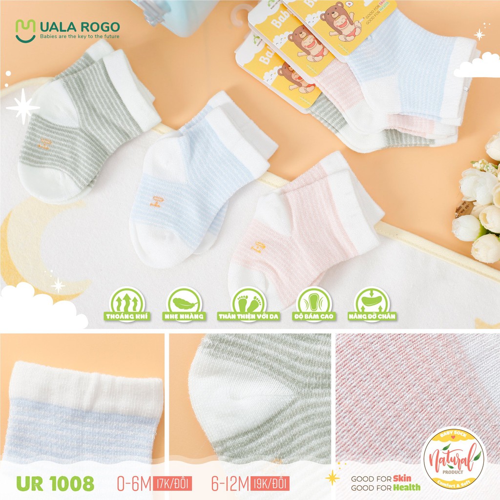 [Mã SKAMCLU7 giảm 10% cho đơn từ 0Đ] TẤT LƯỚI NATURE size 0-12m UALAROGO