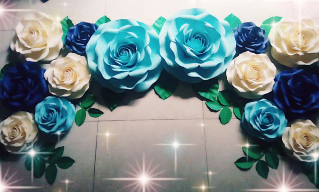 Hoa giấy trang trí backdrop