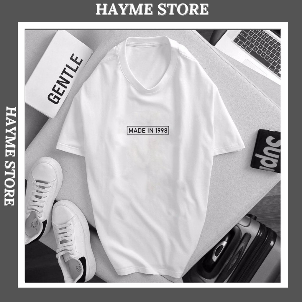 Áo thun nam nữ in năm sinh theo yêu cầu cổ tròn chất cotton co giãn 4c áo phông nam form rộng có size S-2XL HMD110