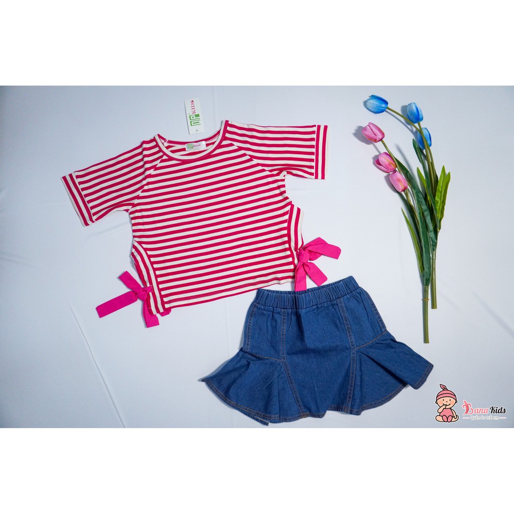 Đồ Bộ Bé Gái 2-6 Tuổi, Áo Thun Cotton Váy Jean Đi Chơi Mùa Hè Cực Xinh, Quần Áo Trẻ Em Bana Kids 02110