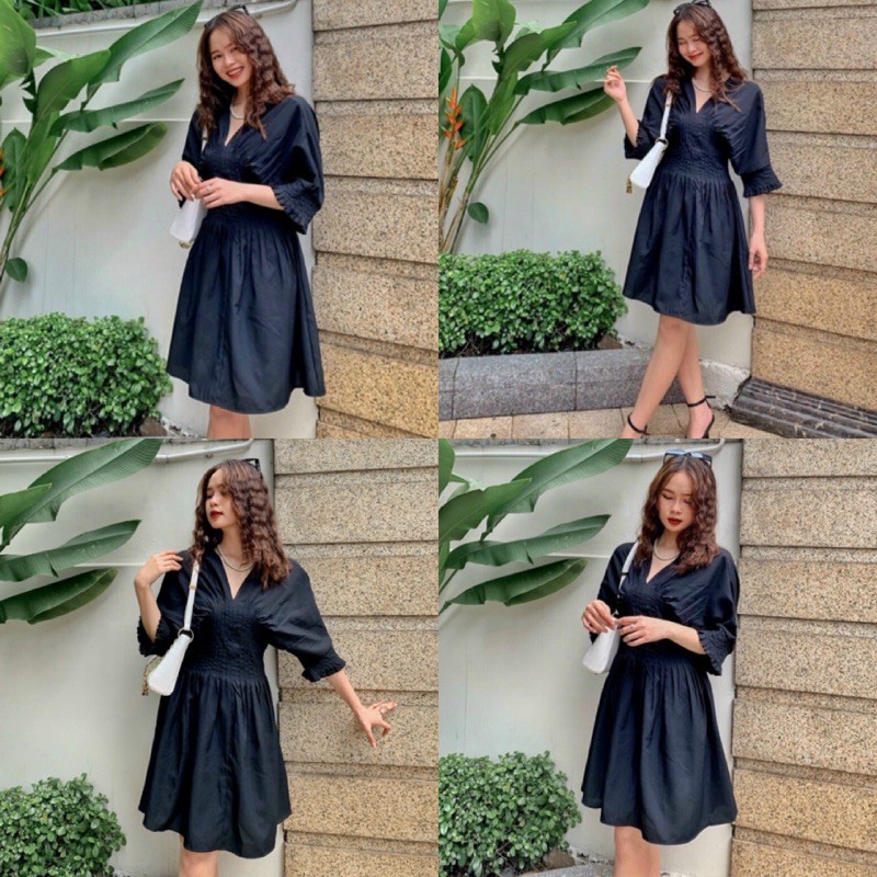 ĐẦM XINH KIO DRESS form chuẩn tay lỡ thiết kế cho các nàng dự tiệc phần xếp li tinh tế | BigBuy360 - bigbuy360.vn