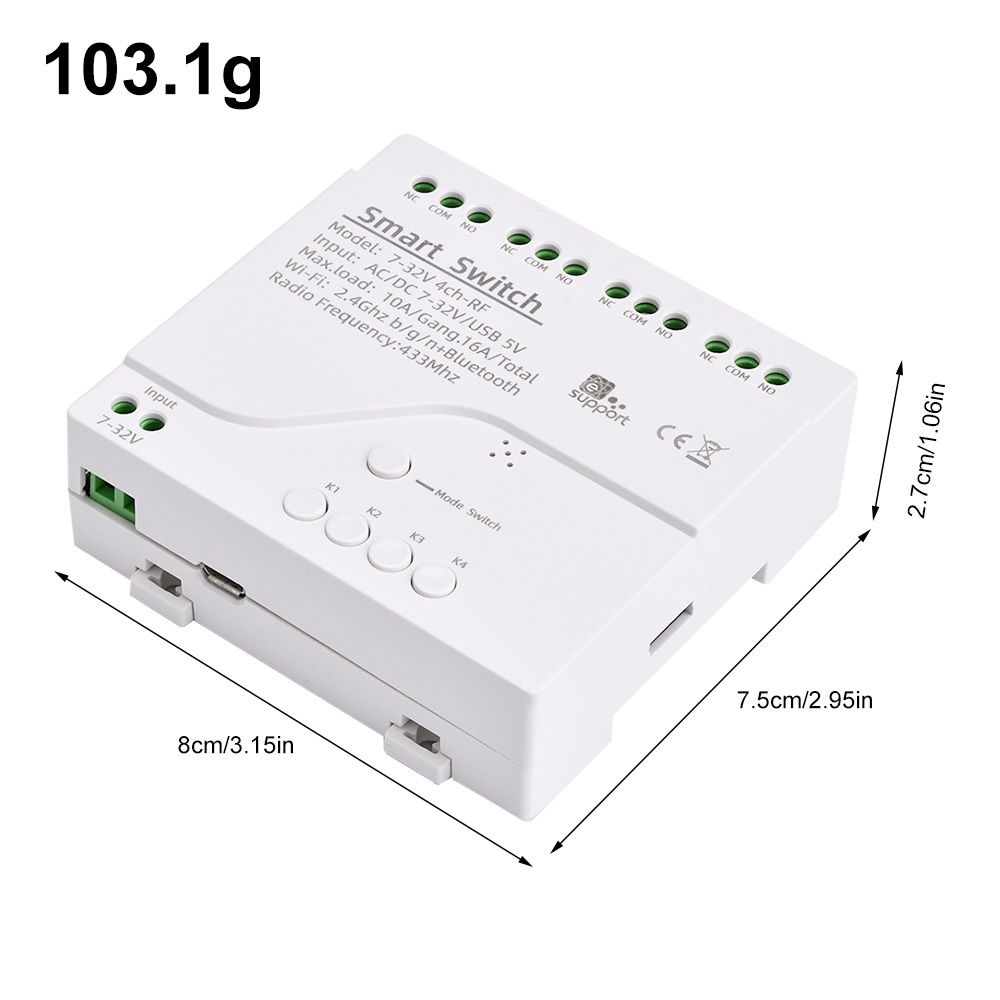 Mô-đun công tắc DIYMORE APPR 4 chiều DC 7-32V 3500W 16A 5VUSB kèm remote điều khiển 433MHZ chuyên dụng