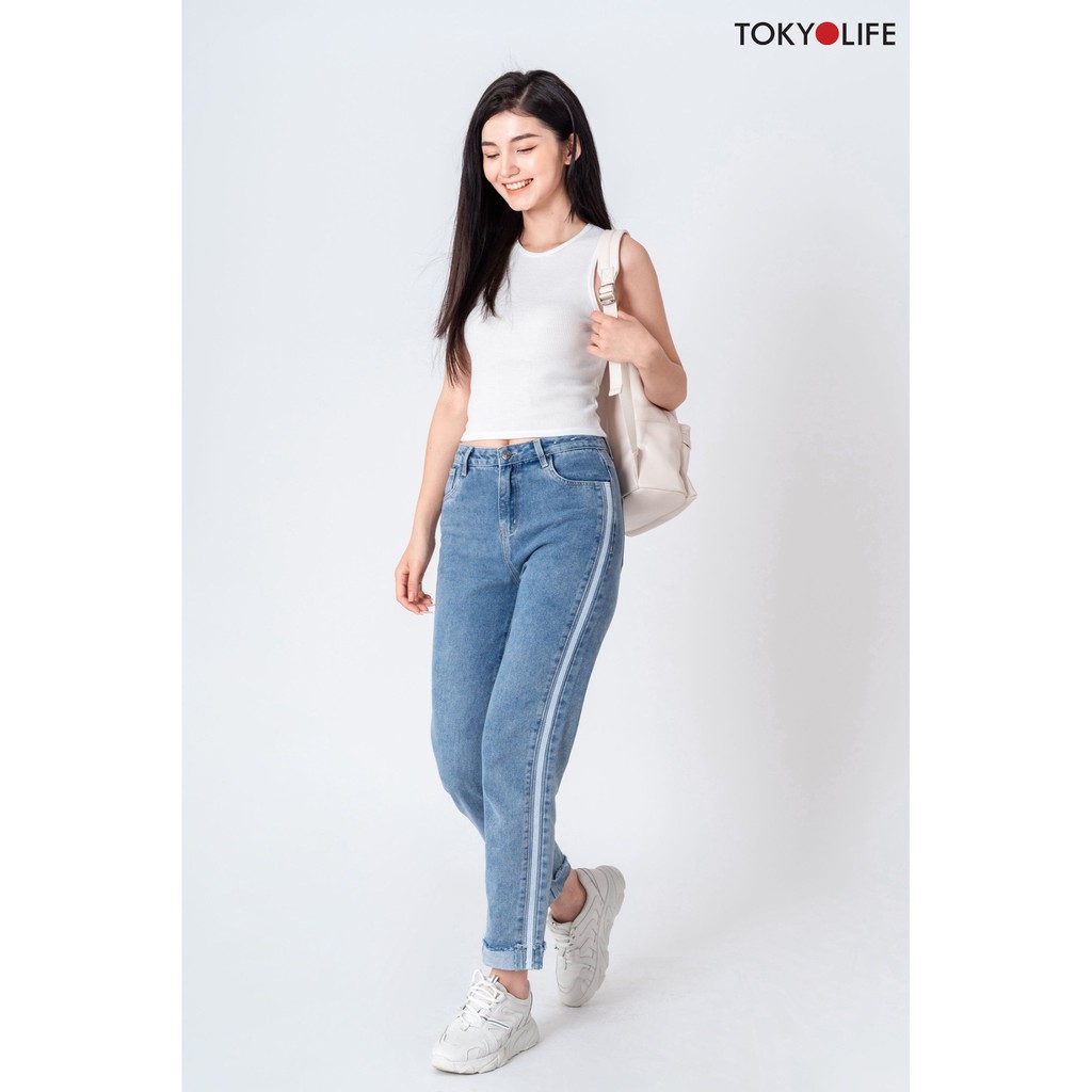 Áo Croptop Nữ TOKYOLIFE cổ tròn sát nách I9CTP506I