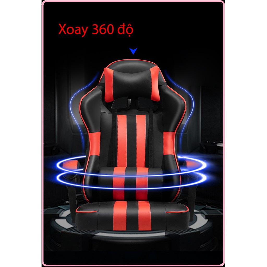 RE0672. 3 Ghế xoay văn phòng gaming bọc da thiết kế hiện đại nghiêng góc 155 độ cực đẹp đen trắng mới