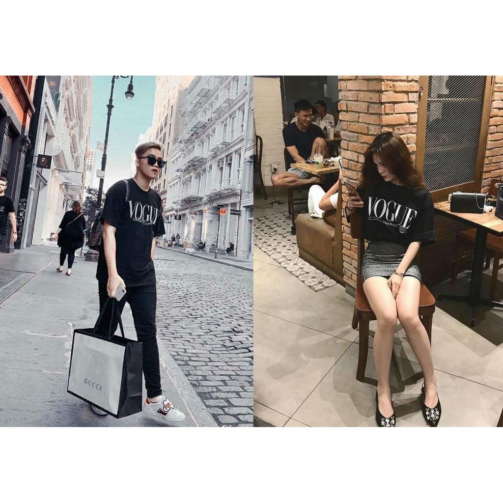 Áo phông VOGUE [FREESHIP] Áo phông cotton chất đẹp mát, áo unisex, áo phông trắng đen các kiểu | BigBuy360 - bigbuy360.vn