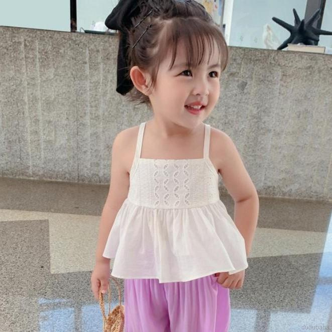 Áo kiểu màu trơn mềm thoáng khí phong cách hè cho bé gái