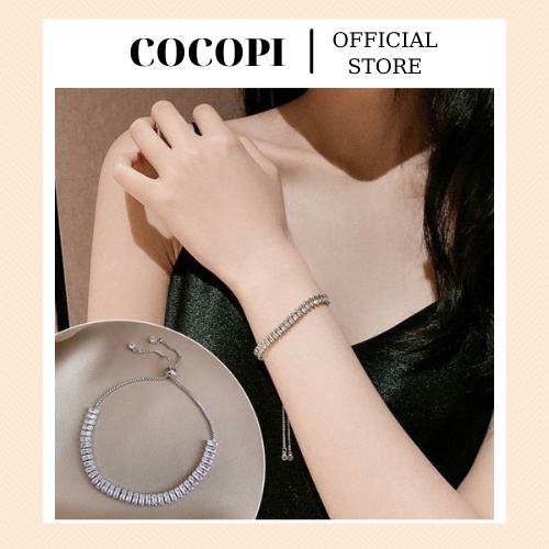 Lắc tay Vòng tay dây rút titan đính đá sang trọng Cocopi.accessories - LT010