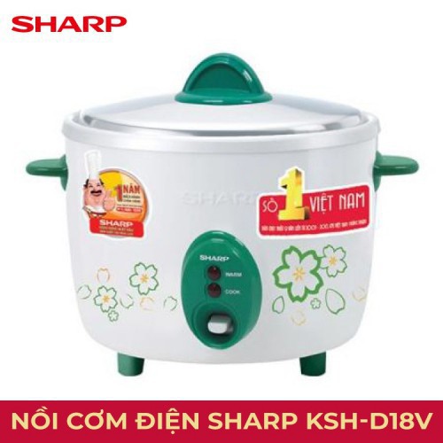 Nồi Cơm Điện SHARP KSH-D18V | KSH-D19V - Nắp rời, 1.8L, Nhôm cao cấp - Hàng chính hãng