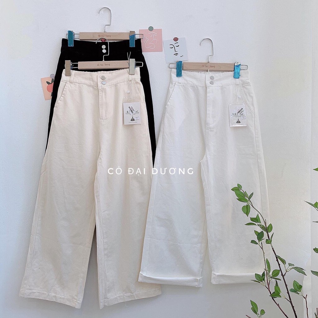 QUẦN KAKI ỐNG RỘNG 🔥SIÊU HOT🔥 2 cúc siêu cute danh cho các bạn nữ | BigBuy360 - bigbuy360.vn