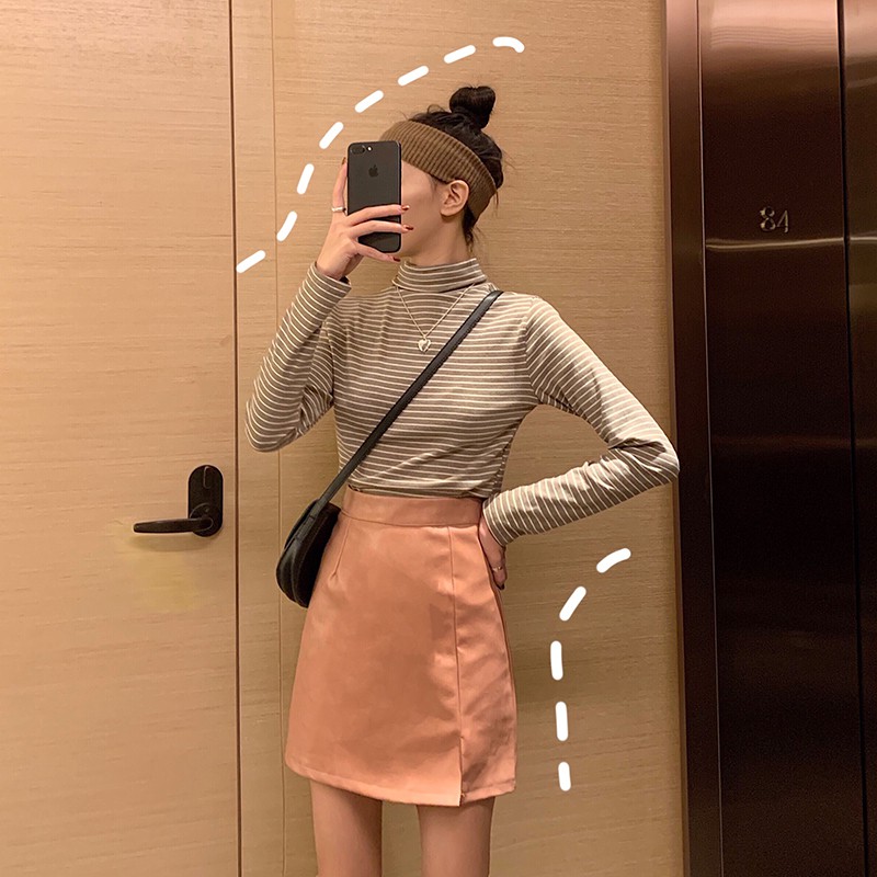 Chân váy kiểu ngắn lưng cao dáng ôm phong cách Hàn Quốc cho nữ