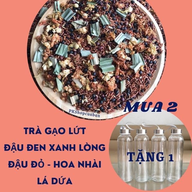 Trà Gạo lứt Đậu đen xanh lòng, Đậu đỏ, Hoa nhài, Lá dứa - Rang tay sẵn ❤️SIÊU THƠM❤️