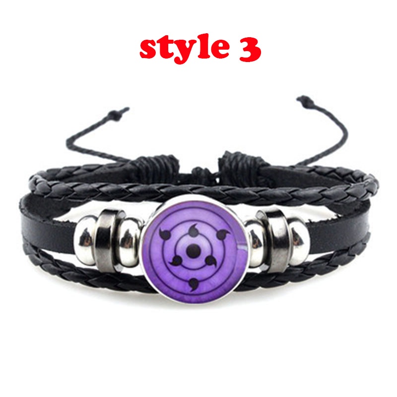 Vòng Tay Da Họa Tiết Anime Naruto Akatsuki Sharingan Uchiha Itachi Kakashi