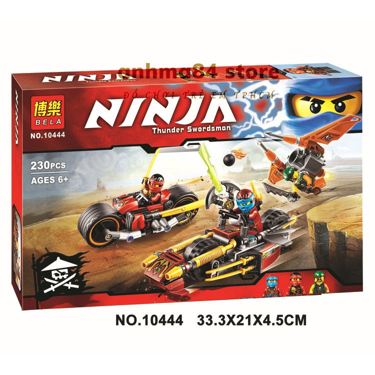 Đồ chơi LEGO Ninja XE MÔTÔ Bánh Cao Su - 230 chi tiết - anhma84 store - cam kết y hình đăng