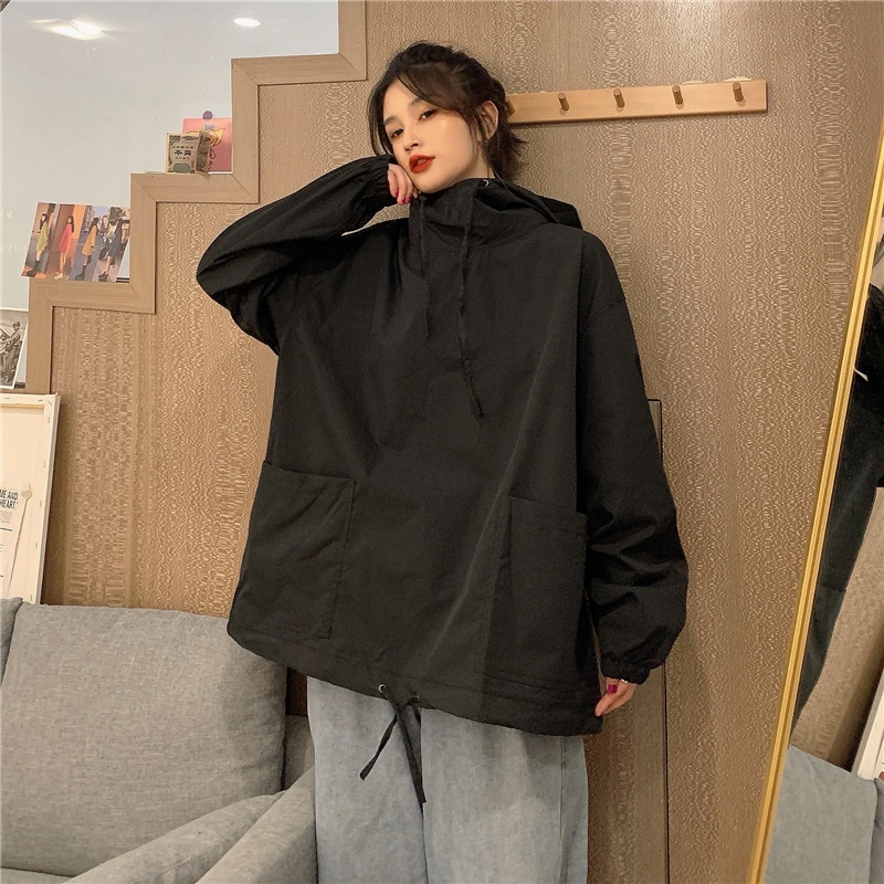 【ZHELIHANGFEI】Áo Khoác Hoodie Form Rộng Theo Phong Cách Preppy Dễ Phối Đồ