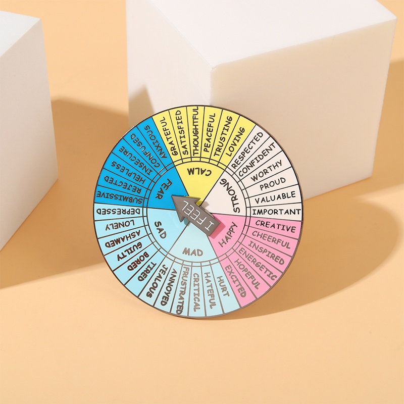 Ghim Cài Áo Hình Bánh Xe Cảm Xúc/ La Bàn Độc Đáo Dùng Làm Quà Tặng Cho Bạn Bè