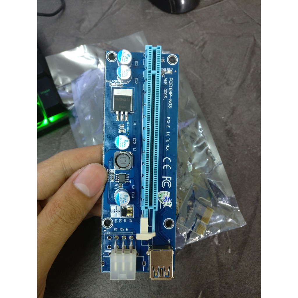 Dây Riser 009s Có LED Mới 100% Hàng Chuẩn / Riser pci-e 1x to 16x dây usb 3.0